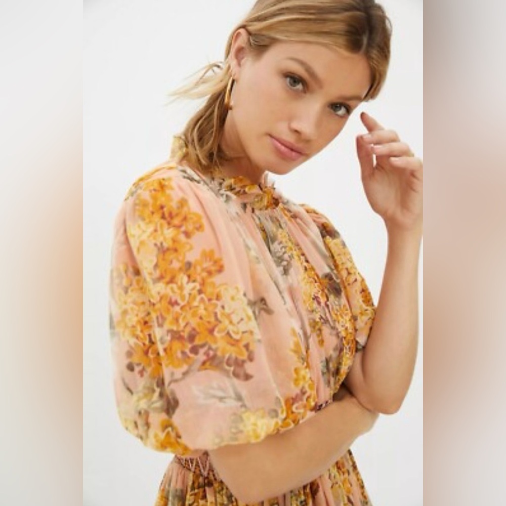 Amaranth Puff-Sleeved Mini Dress by Not So Serious